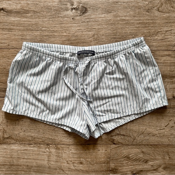 Brandy Melville Blue and White Striped Shorts - Picture 1 of 5